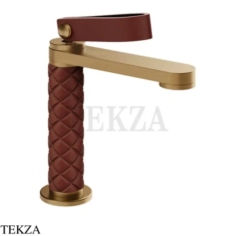 Gessi Pelle Laccetto Смеситель для раковины, с донным клапаном, 78451-431, Red Cherry/ Bronze Br. PVD