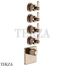 Gessi VENTI20 Термостат для душа, 4 потока, внешняя часть 65210-030, Copper PVD