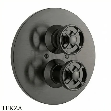 Nicolazzi Arena Термостат для душа, 1-2 потока, внешняя часть, 4909EXTNKN44, Brushed Black Nickel