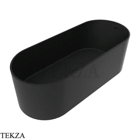Flaminia Oval ванна овальная отдельностоящая 170×70×55 см, чёрный Carbone матовый