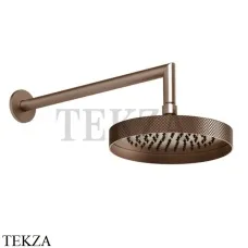 Gessi Inverso Diamantato Верхняя лейка с кронштейном D21,8 см 63448-708, Copper Brushed Gessi Inverso Diamantato Верхняя лейка с кронштейном D21,8 см 63448-708, Copper Brushed