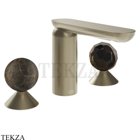 Gessi Perle Смеситель для раковины на 3 отв., без гарнитура 74125-149, нерж. сталь Brush / никель Brushed