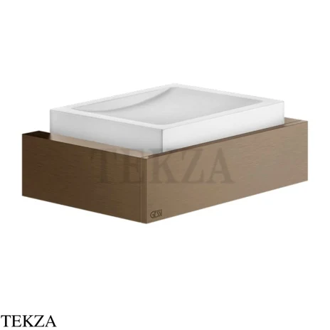 Gessi Rettangolo Мыльница настенная с держателем 20801-761, Coffee Bronze Brushed PVD