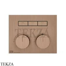 Gessi HI-FI Термостатический смеситель на 3 потока, внешняя часть 63006-708, Copper Brushed PVD