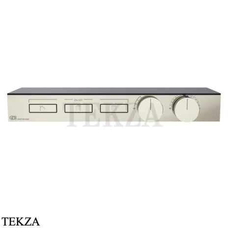 Gessi HI-FI Термостатический смеситель с полочкой, на 3 потока, внешняя часть 63024-720, никель глянец