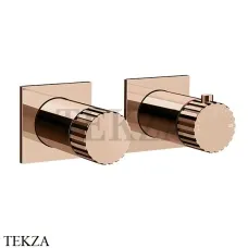 Gessi Incastri Термостат для душа 2 потока, внешняя часть 75134-030, Copper PVD