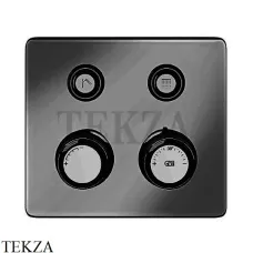 Gessi VENTI20 Термостатический смеситель на 2 потока, внешняя часть 65232-707, Black Metal Brushed