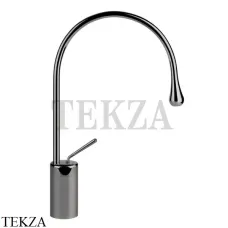 Gessi Goccia Смеситель для раковины высокий, без сливного гарнитура 33605-124, Black Metal глянец