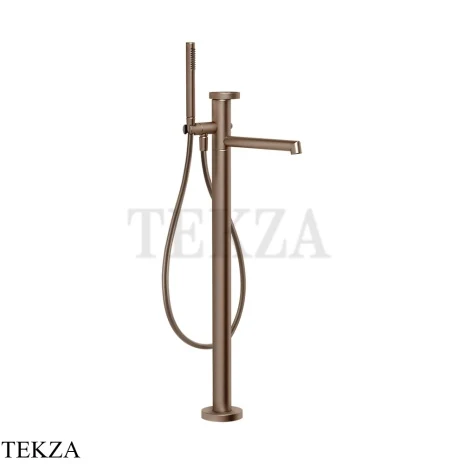 Gessi ANELLO Смеситель для ванны напольный, с гарнитуром 63328-708, Copper Brushed PVD