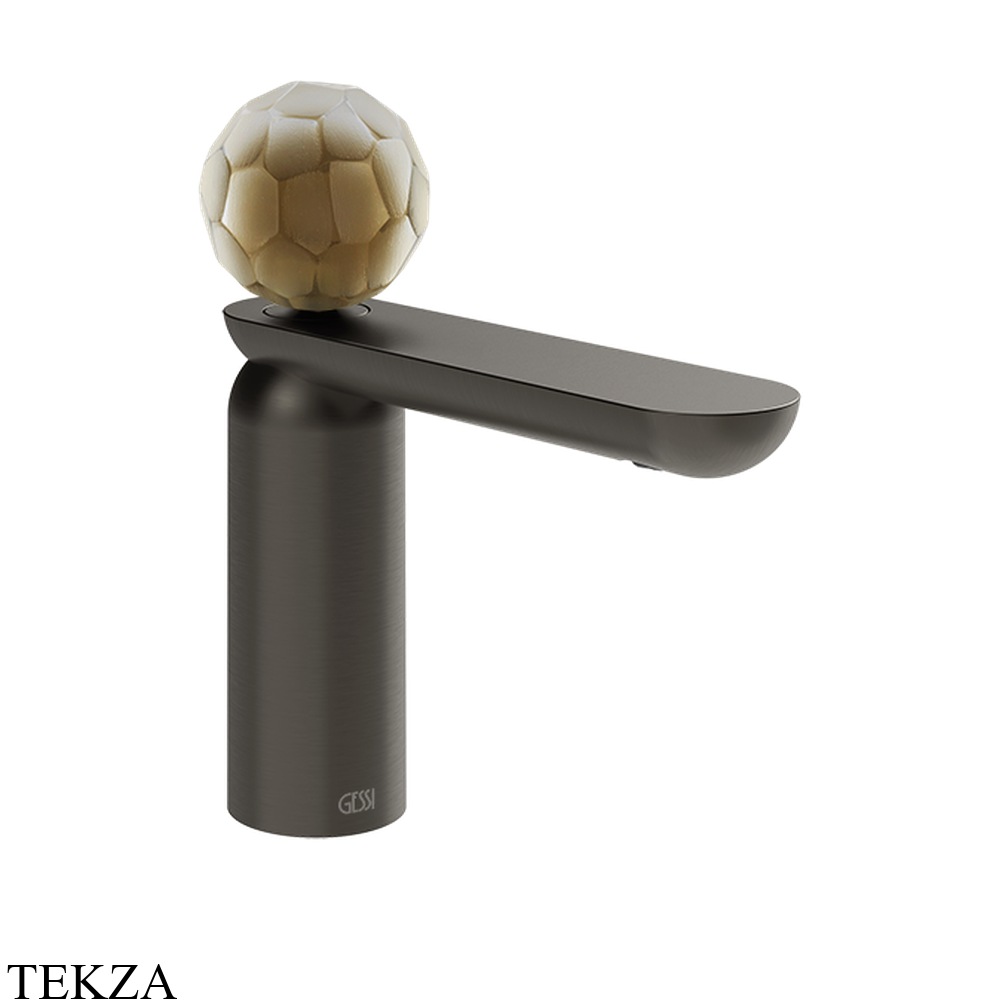 Gessi Perle Смеситель для раковины, без донного клапана 74402-707, black хром Brush