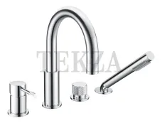 Boheme Uno Смеситель врезной на борт ванны с душевым гарнитуром Uno 460-CR Хром глянец