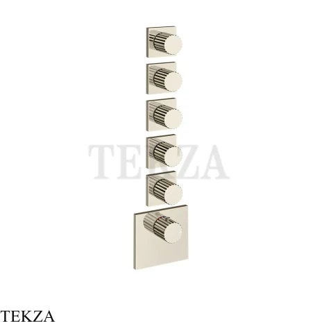 Gessi Incastri Термостат для душа 5 потоков, внешняя часть 75310-720, никель глянец