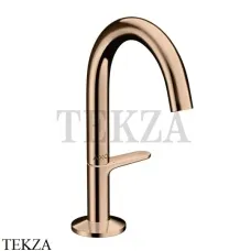 Axor ONE Смеситель для раковины Select 140, гарнитур Push‑Open 48010300, Polished Red Gold