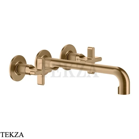 Gessi INCISO+ Смеситель для раковины на 3 отверстия, длинный, внешняя часть 58192-726, Warm Bronze Br. PVD