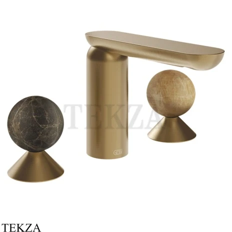 Gessi Perle Смеситель для раковины на 3 отв., без гарнитура 74135-726, бронза Brushed