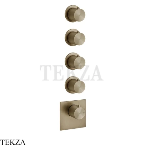 Gessi 316 WELLNESS Термостат 4 выхода, внешняя часть 54508-791, Deep Bronze Brushed PVD