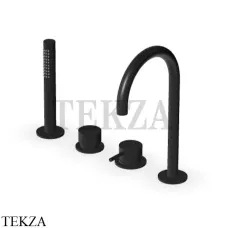 Zucchetti Helm Смеситель на борт ванны с гарнитуром ZHE508.XP81, brushed total black PVD