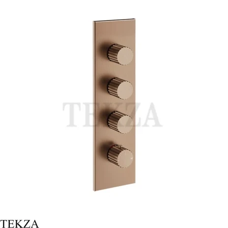 Gessi Incastri Термостат для душа 3 потока, внешняя часть 75316-708, медь Brushed