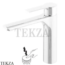 FIMA Carlo Frattini MAST Смеситель для раковины, с донным клапаном, F3131LBS, белый матовый