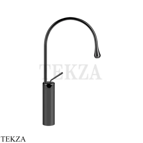 Gessi Goccia Смеситель для раковины высокий, без сливного гарнитура 33609-706, Black Metal PVD