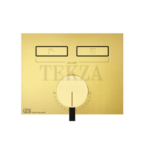 Gessi HI-FI Однорычажный смеситель, на 2 потока, внешняя часть 63079-246, золото глянец