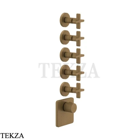 Gessi INCISO WELLNESS Термостат 5 выходов, внешняя часть 58350-713, Antique Brass