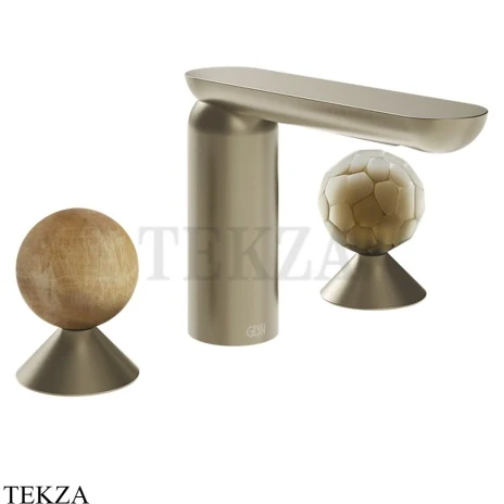 Gessi Perle Смеситель для раковины на 3 отв., без гарнитура 74345-149, нерж. сталь Brush / никель Brushed