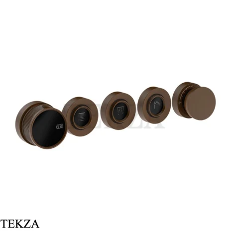 Gessi Perle Термостат для душа на 3 потока, внешняя часть 74934-845, бронза Dark Brush