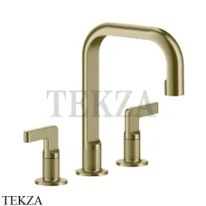 Gessi INCISO Смеситель для раковины средний, с донным клапаном 58013-727, Brushed Brass