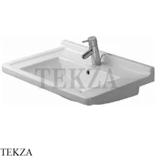 Duravit Starck 3 Раковина подвесная и на тумбу, с переливом 0304700000, белый глянец
