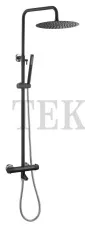 Boheme Uno Стойка для душа c термостатом, верхний душ латунь Uno 468-T-BCR Black Chrome