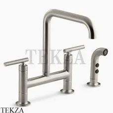 Kohler PURIST Смеситель для кухни с отдельным душем K-7548-4-VS, яркая нержавеющая сталь