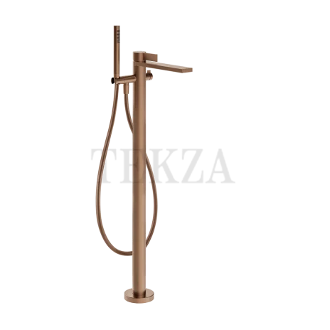 Gessi Inverso Diamantato Смеситель для ванны напольный, внешняя часть 73628-708, Copper Brushed PVD