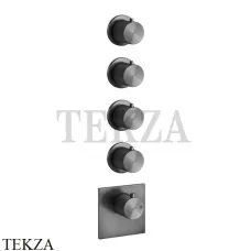 Gessi 316 WELLNESS Термостат 4 выхода, внешняя часть 54508-707, Black Metal Brushed