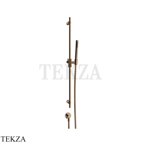 Gessi INGRANAGGIO Штанга в комплекте с душевой лейкой и выводом 63582-030, Copper PVD
