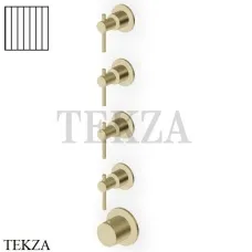 Zucchetti Helm Vertical Термостат для душа на 4 потока, внешняя часть ZHL804.XP31G2, brushed british gold PVD