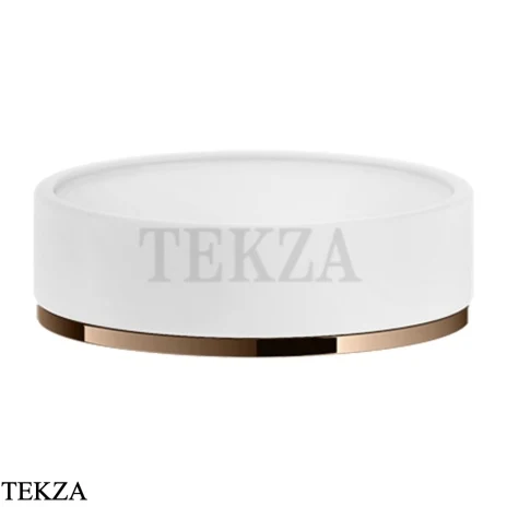 Gessi INCISO accessories Мыльница настольная, белый 58525-030, Copper глянец PVD
