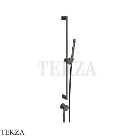 Gessi Origini NATURE Штанга с лейкой, шланг и вывод воды 66142-707, Black Metal Brushed