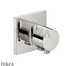 Keuco IXMO Comfort Вентиль запорный с выводом для шланга, держатель, квадрат 59541051202, Никель шлифованный