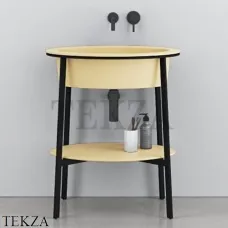 CIELO CATINO OVALE Консоль с керамической раковиной, Canapa-черный