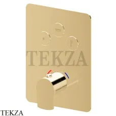 Newform HAKA Термостат для душа, 3 потока, Select, внешняя часть 70437E.35.099, Silky Gold Newform HAKA Термостат для душа, 3 потока, Select, внешняя часть 70437E.35.099, Silky Gold