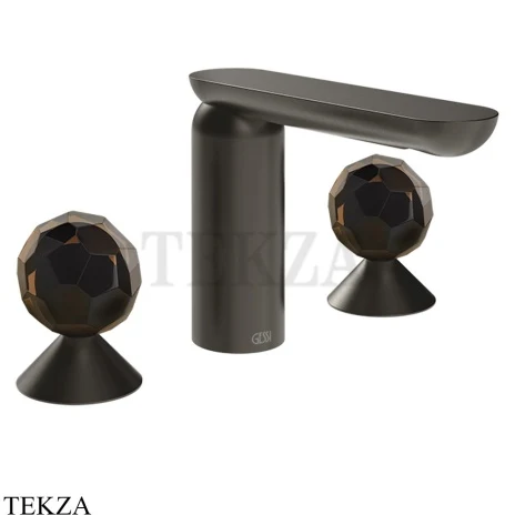 Gessi Perle Смеситель для раковины на 3 отв., без гарнитура 74225-707, black хром Brush
