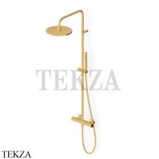 Zucchetti Pan Душевая колонна с термостатом и гарнитуром ZT7788.C40, золото глянец