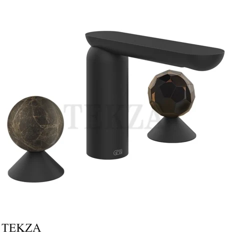 Gessi Perle Смеситель для раковины на 3 отв., без гарнитура 74125-299, черный матовый