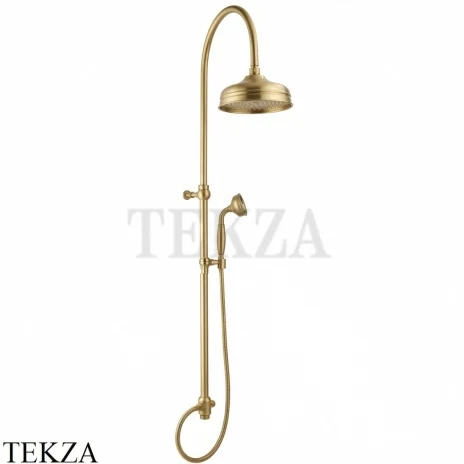 Nicolazzi Nuova Brenta Душевая стойка с верхним душем 20см, подвижный слайдер 5719WSOS20, Brushed brass