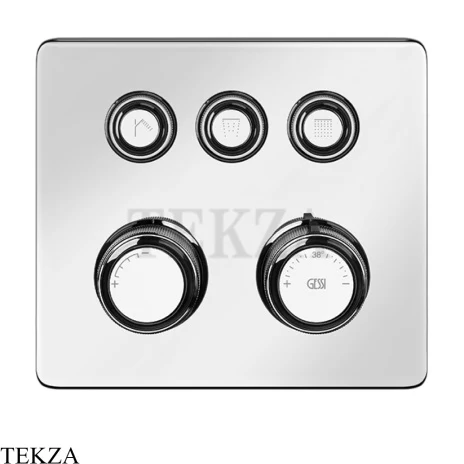 Gessi VENTI20 Термостатический смеситель на 3 потока, внешняя часть 65234-031, хром глянец