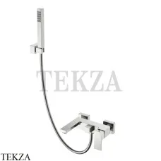 Boheme Qubic Смеситель для ванны, ручной душ с держателем 473-NB, nickel brush