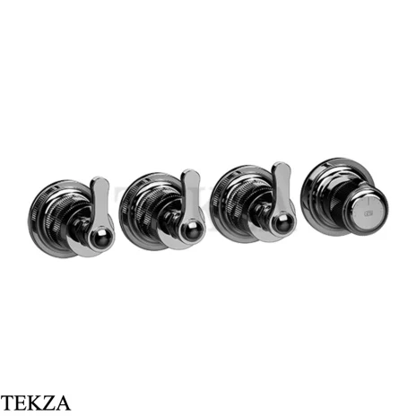 Gessi VENTI20 Термостат для душа, 3 потока, внешняя часть 65336-706, Black Metal PVD