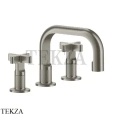 Gessi INCISO+ Смеситель для раковины на 3 отверстия, с донным клапаном 58111-149, Finox Brushed Nickel