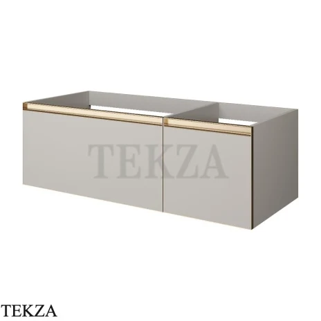 ARMADI ART QUATRO Тумба под раковину 120 см с внутренней подсветкой 790-M2-120-CM-MG-LED, CASHMERE (кашемир), профиль MATT GOLD (матовое золото)